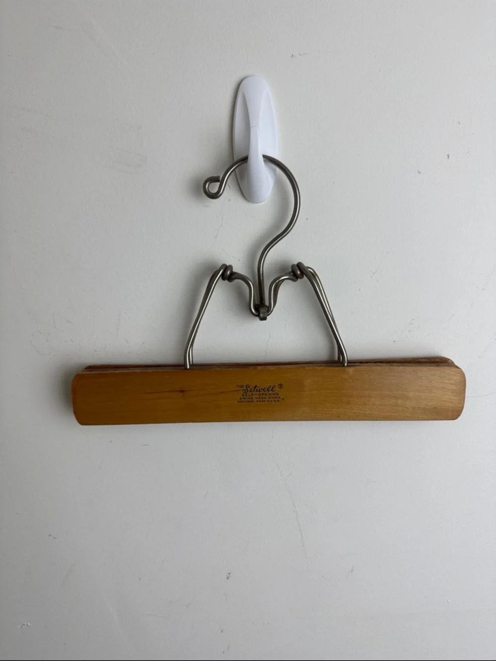 Setwell Vintage Wooden Clamp Hangers Lot of 3